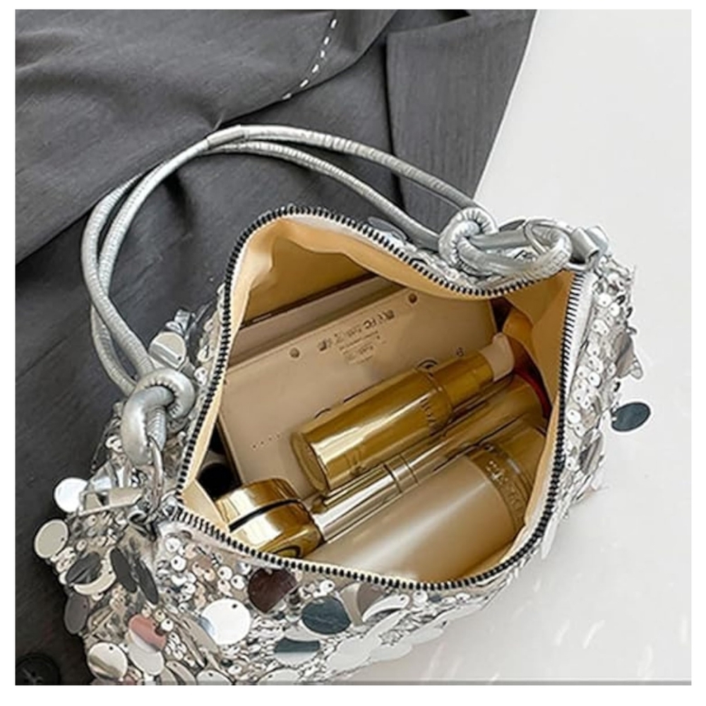 Silver Sequin Women's Bag - Picture 7 of 7